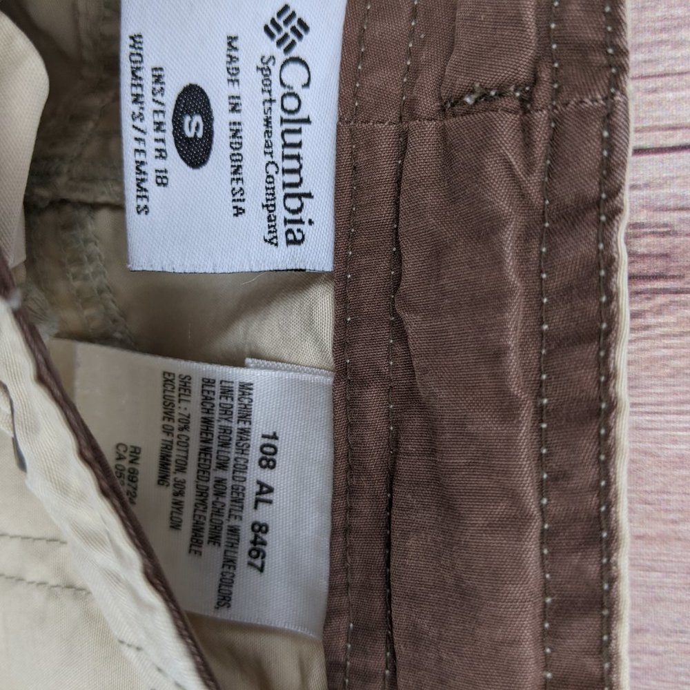 COLUMBIA Lightweight Hiking Capri Pant Tan Sz S - Picture 6 of 9